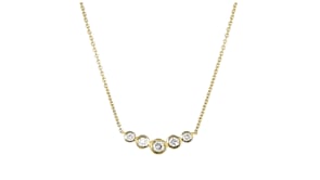 .25 ct. t.w. Bezel-Set Lab-Grown Diamond Bar Necklace in 18kt Gold Over Sterling