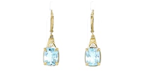 7.50 ct. t.w. Sky Blue Topaz Drop Earrings with Lab-Grown Diamonds in 18kt Gold Over Sterling