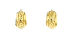 Italian 18kt Gold Over Sterling Twisted Hoop Earrings