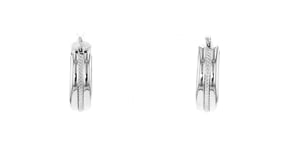 Sterling Silver Striped Hoop Earrings