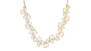 1.50 ct. t.w. Diamond Floral Necklace in 18kt Gold Over Sterling
