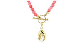 3.5-4mm Cultured Pearl Lobster Claw Charm in 18kt Gold Over Sterling
