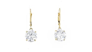 8.00 ct. t.w. CZ Drop Earrings in 14kt Yellow Gold