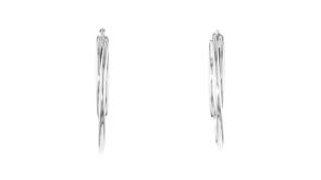 Italian Sterling Silver Double-Oval Hoop Earrings
