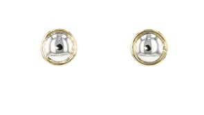 Sterling Silver and 14kt Yellow Gold Domed Stud Earrings