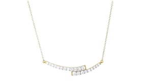 1.17 ct. t.w. Lab-Grown Diamond Bypass Bar Necklace in 18kt Gold Over Sterling