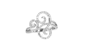 C. 1990 Vintage .80 ct. t.w. Diamond Swirl Ring in 14kt White Gold