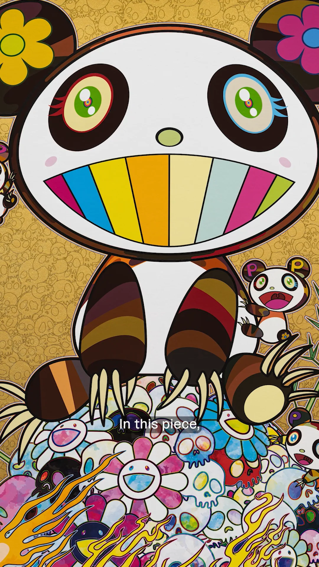 Mid-summer Pandas Golden Sky, 2021 by Takashi Murakami