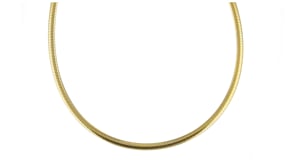 Italian 4mm Silver and 14kt Gold-Plated Omega Necklace
