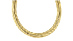 Italian 12mm 14kt Yellow Gold-Plated Omega Necklace