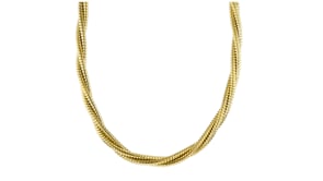 Italian 14kt Yellow Gold-Plated Three-Strand Twisted Necklace