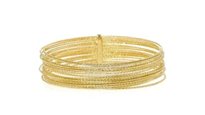 Italian 14kt Yellow Gold-Plated Multi-Strand Bangle Bracelet