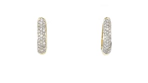 C. 1990 Vintage 1.00 ct. t.w. Diamond Hoop Earrings in 14kt Yellow Gold