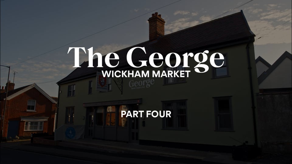 A pub in the morning light with the title logo text part 4
