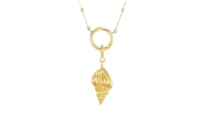 18kt Gold Over Sterling Conch Shell Charm
