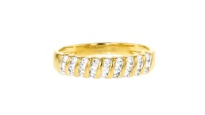 .26 ct. t.w. Lab-Grown Diamond Striped Ring in 18kt Gold Over Sterling