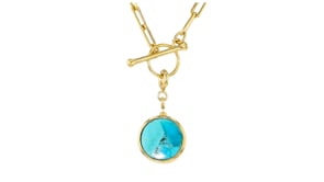 Turquoise and Lapis Reversible Charm in 18kt Gold Over Sterling