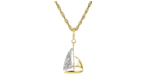 .10 ct. t.w. Diamond Sailboat Charm in 18kt Gold Over Sterling
