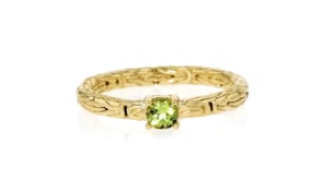 .30 Carat Peridot Byzantine Ring in 18kt Gold Over Sterling