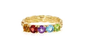 1.20 ct. t.w. Multi-Gemstone Ring in 18kt Gold Over Sterling