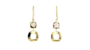 1.50 ct. t.w. Smoky Quartz Geometric Drop Earrings in 10kt Yellow Gold