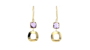 1.40 ct. t.w. Amethyst Geometric Drop Earrings in 10kt Yellow Gold