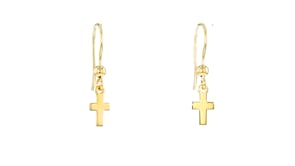 Italian 10kt Yellow Gold Petite Cross Drop Earrings