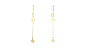 Italian 10kt Yellow Gold Star Drop Earrings