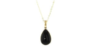 Onyx Pendant Necklace in 10kt Yellow Gold