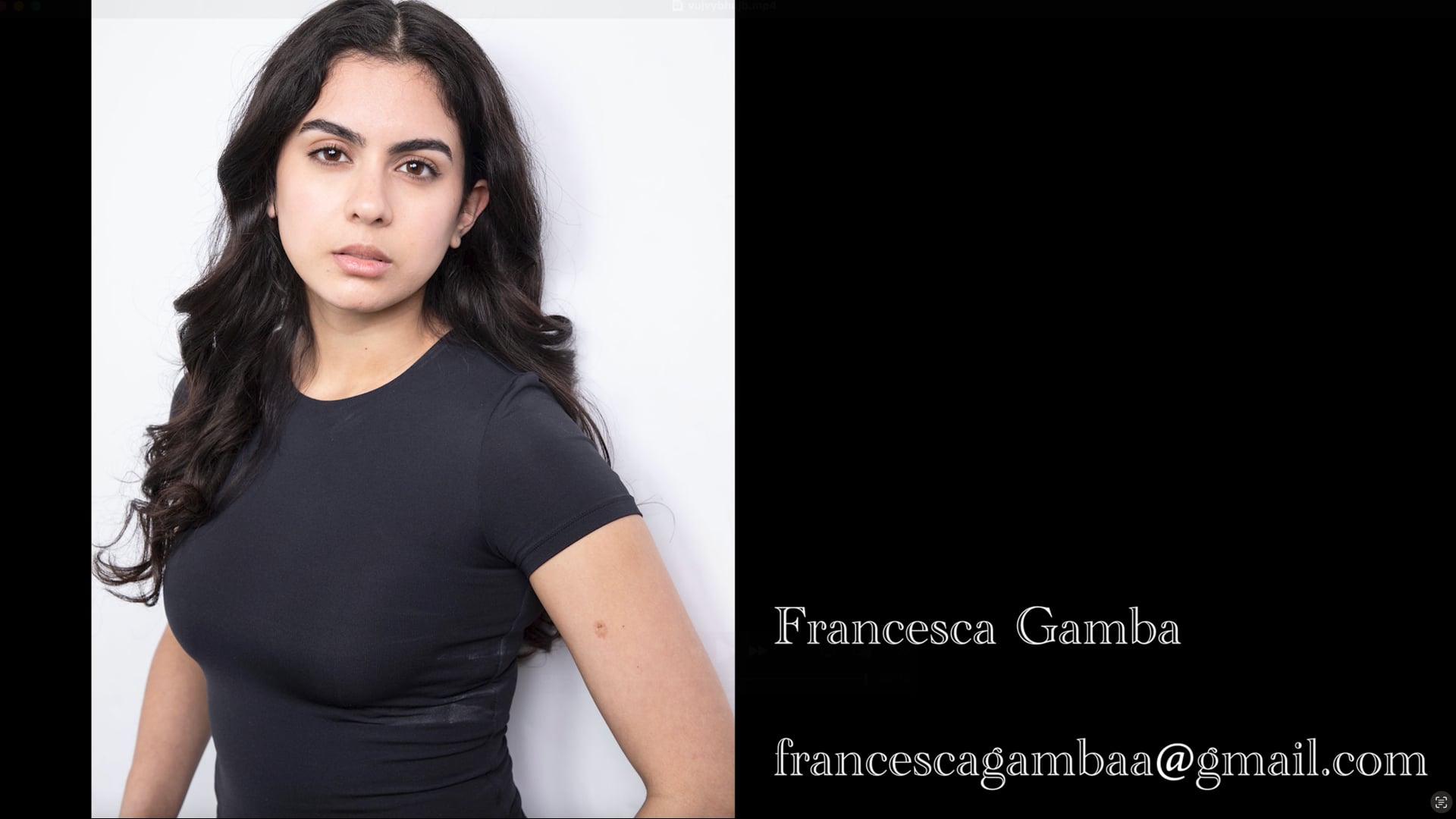 Francesca Gamba Acting Reel