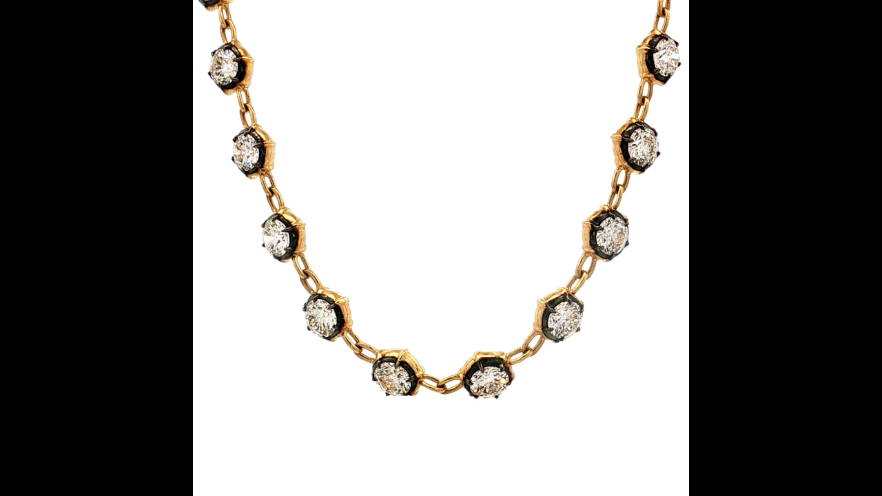 17.39 Diamond Tennis Necklace 18k Yellow Gold – Filigree Jewelers