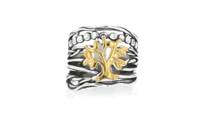 Sterling Silver and 14kt Yellow Gold Multi-Row Tree of Life Ring