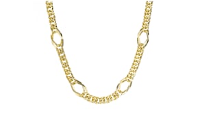 14kt Yellow Gold-Plated Geometric-Link Necklace