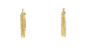 14kt Yellow Gold-Plated Twisted Hoop Earrings