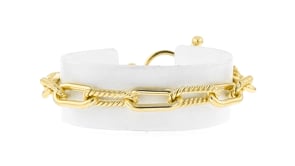 14kt Yellow Gold-Plated Paper Clip Link Toggle Bracelet