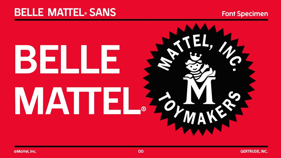 Mattel, Inc.: Belle Mattel Font Specimen - 60s