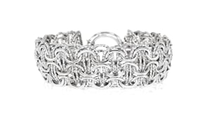 Rhodium-Plated Woven-Link Bracelet