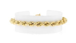 14kt Yellow Gold-Plated Rope-Chain Bracelet