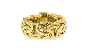 14kt Yellow Gold-Plated Byzantine Ring