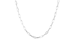Rhodium-Plated Paper Clip Link Necklace