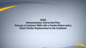 End-to-End Flow: Customer RMA, Return to Vendor with Replacement