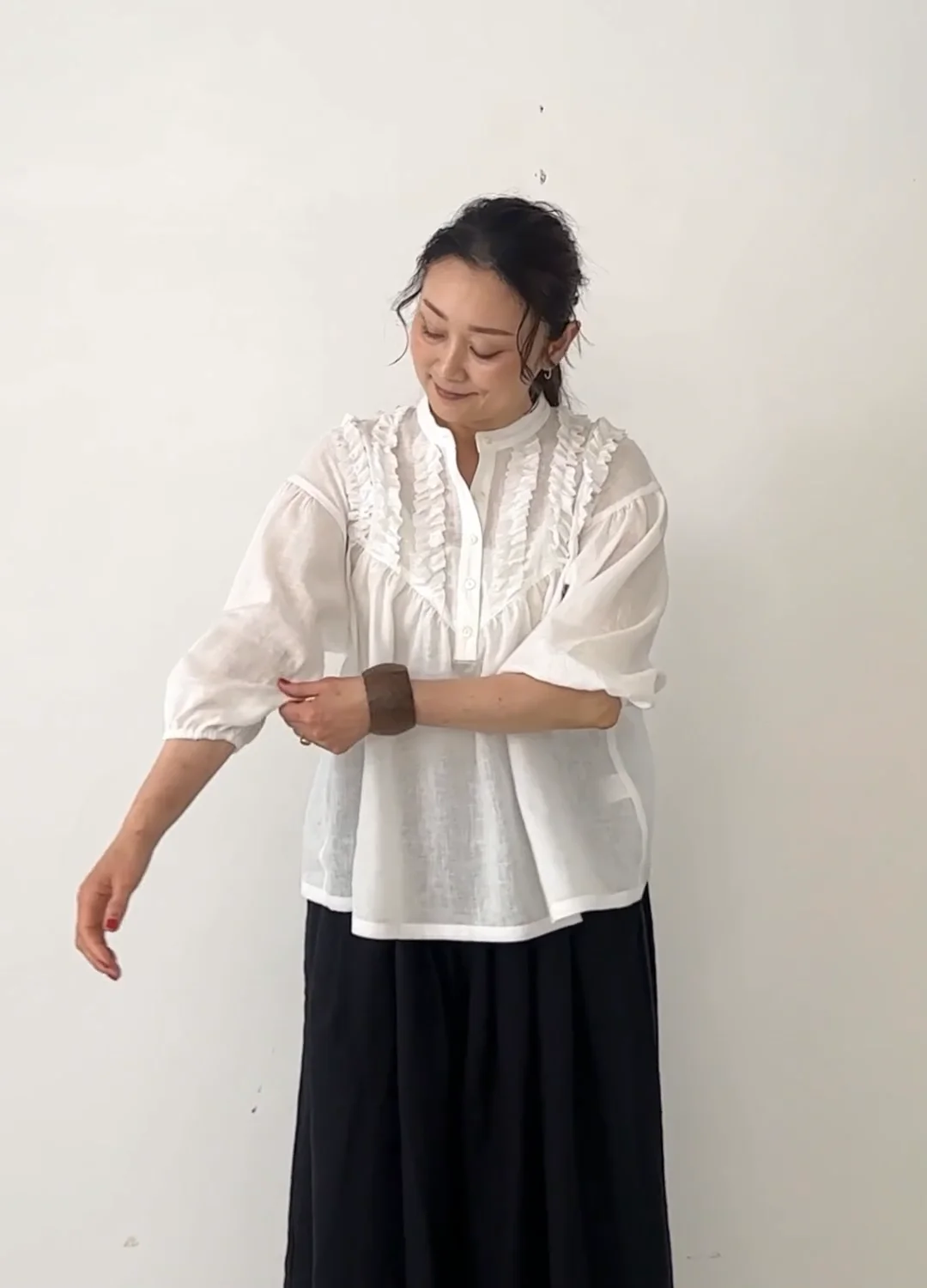 Hug O War 裾フリル リネンコットンスカート黒 Hug O War 裾フリル リネンコットンスカート黒 - メルカリ
