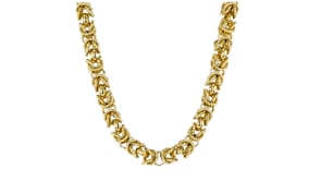 Italian 8mm 14kt Yellow Gold-Plated Byzantine Necklace