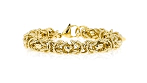 Italian 8mm 14kt Yellow Gold-Plated Byzantine Bracelet