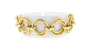 Italian 14kt Yellow Gold-Plated Circle-Link Bracelet