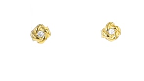 Lab-Grown Diamond Love Knot Earrings in 18kt Gold Over Sterling