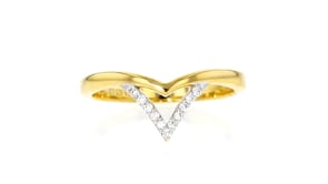 Lab-Grown Diamond Geometric Ring in 18kt Gold Over Sterling
