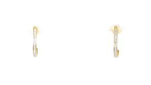 .10 ct. t.w. Diamond Curved Earrings in 18kt Gold Over Sterling