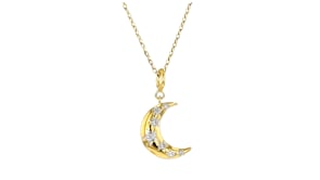 Diamond Moon and Stars Charm in 18kt Gold Over Sterling
