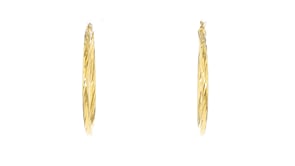 Italian 10kt Yellow Gold Flat Twisted Hoop Earrings